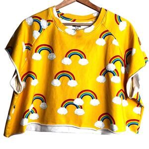 Romey Loves Lulu Oversized Crop Rainbow Top XXL